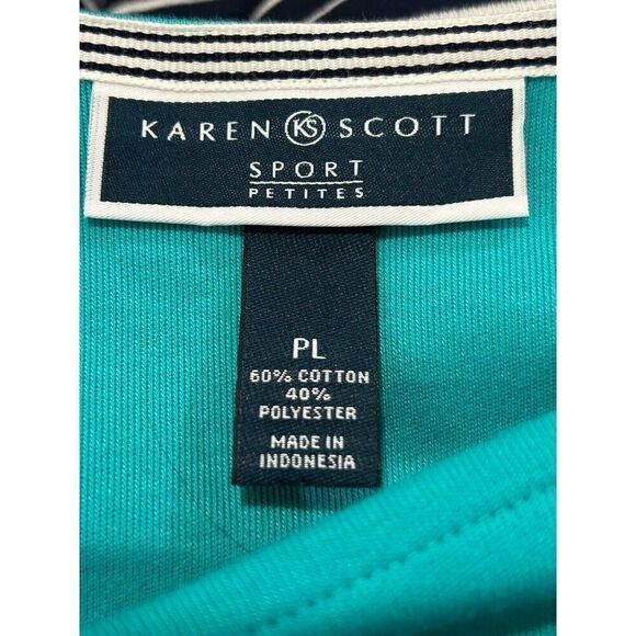 Karen Scott Sport Women's Striped Dress Short Sleeve Size PL - Picture 3 of 4